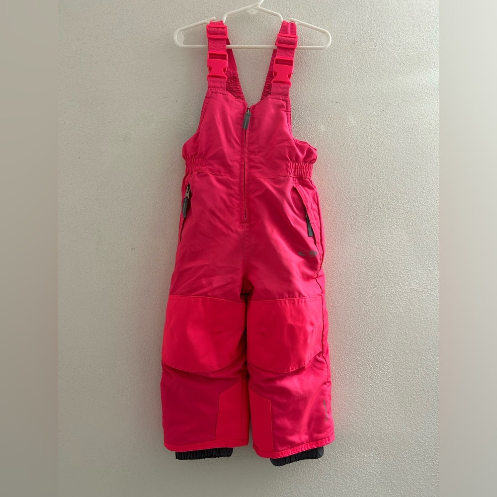 🦋 Champion Kids Bright Pink Snowbibs Snowsuit Girls size 2t